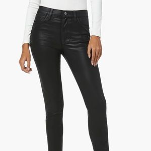 Joe’s Jeans Charlie High Rise Skinny Ankle Coated Denim Jeans in Black